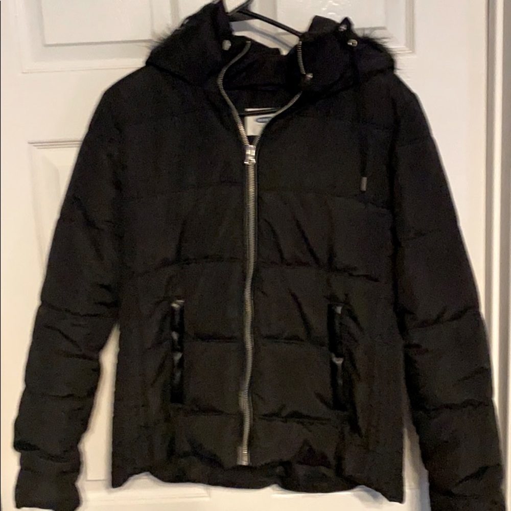 Black puffer jacket